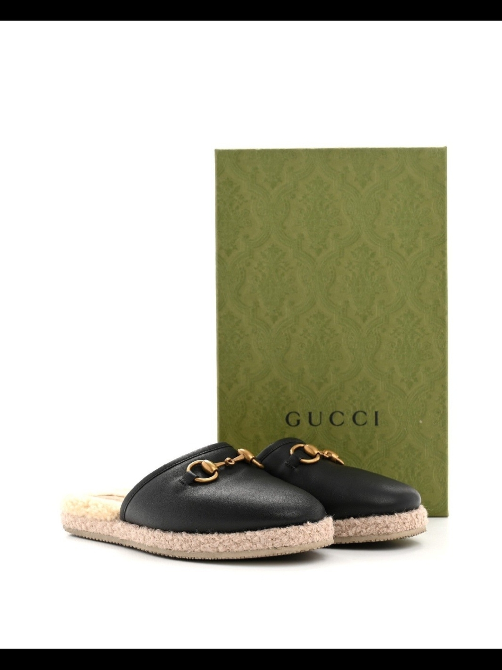 Gucci Black Nappa Leather Horsebit Mule. EUC